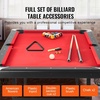 image:imageVEVOR Folding Pool TablePortable Billiards Tables Foldable SpaceSaving Entertainment Game Set Includes Ball Cue Rack Chalk Brush Brown with Bule Cloth for Family Use Recreation Roomblackred