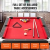 image:imageVEVOR Folding Pool TablePortable Billiards Tables Foldable SpaceSaving Entertainment Game Set Includes Ball Cue Rack Chalk Brush Brown with Bule Cloth for Family Use Recreation Roomblackred