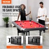 image:imageVEVOR Folding Pool TablePortable Billiards Tables Foldable SpaceSaving Entertainment Game Set Includes Ball Cue Rack Chalk Brush Brown with Bule Cloth for Family Use Recreation Roomblackred