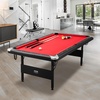 image:imageVEVOR Folding Pool TablePortable Billiards Tables Foldable SpaceSaving Entertainment Game Set Includes Ball Cue Rack Chalk Brush Brown with Bule Cloth for Family Use Recreation Roomblackred