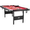 image:imageVEVOR Folding Pool TablePortable Billiards Tables Foldable SpaceSaving Entertainment Game Set Includes Ball Cue Rack Chalk Brush Brown with Bule Cloth for Family Use Recreation Roomblackred
