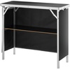 image:imageVEVOR Folding Portable Bar Table Tradeshow Podium Table for Indoor Outdoor Party Picnic Exhibition Includes Carrying Case Storage Shelf and Black Skirt 3839 x 1516 x 34253839 INCH