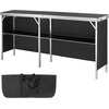 image:imageVEVOR Folding Portable Bar Table Tradeshow Podium Table for Indoor Outdoor Party Picnic Exhibition Includes Carrying Case Storage Shelf and Black Skirt 3839 x 1516 x 34257795 INCH