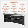 image:imageVEVOR Folding Portable Bar Table Tradeshow Podium Table for Indoor Outdoor Party Picnic Exhibition Includes Carrying Case Storage Shelf and Black Skirt 3839 x 1516 x 34257795 INCH