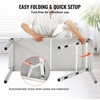 image:imageVEVOR Folding Portable Bar Table Tradeshow Podium Table for Indoor Outdoor Party Picnic Exhibition Includes Carrying Case Storage Shelf and Black Skirt 3839 x 1516 x 34253839 INCH
