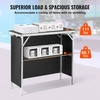 image:imageVEVOR Folding Portable Bar Table Tradeshow Podium Table for Indoor Outdoor Party Picnic Exhibition Includes Carrying Case Storage Shelf and Black Skirt 3839 x 1516 x 34253839 INCH