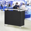image:imageVEVOR Folding Portable Bar Table Tradeshow Podium Table for Indoor Outdoor Party Picnic Exhibition Includes Carrying Case Storage Shelf and Black Skirt 3839 x 1516 x 34253839 INCH