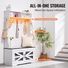 image:imageVEVOR Hall Tree Entryway Bench Coat Rack with Shoe Storage 32 Wide Mudroom Bench with Seating and Adjustable Shelves 5 Hanging Hooks and 4 Storage Drawers for Mudroom Entryway Hallway42 Width