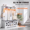 image:imageVEVOR Hall Tree Entryway Bench Coat Rack with Shoe Storage 32 Wide Mudroom Bench with Seating and Adjustable Shelves 5 Hanging Hooks and 4 Storage Drawers for Mudroom Entryway Hallway59 Width
