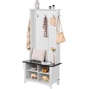 image:imageVEVOR Hall Tree Entryway Bench Coat Rack with Shoe Storage 32 Wide Mudroom Bench with Seating and Adjustable Shelves 5 Hanging Hooks and 4 Storage Drawers for Mudroom Entryway Hallway32 Width