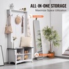 image:imageVEVOR Hall Tree Entryway Bench Coat Rack with Shoe Storage 32 Wide Mudroom Bench with Seating and Adjustable Shelves 5 Hanging Hooks and 4 Storage Drawers for Mudroom Entryway Hallway32 Width