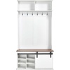image:imageVEVOR Hall Tree with Bench and Shoe Storage 42 Wide Entryway Hall Tree with Bench Hanging Hooks Storage Shelves Adjustable Shoe Shelves Wooden Furniture for Mudroom Entryway Hallway White