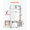 image:imageVEVOR Hall Tree with Bench and Shoe Storage 42 Wide Entryway Hall Tree with Bench Hanging Hooks Storage Shelves Adjustable Shoe Shelves Wooden Furniture for Mudroom Entryway Hallway White