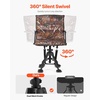image:imageVEVOR Hunting Chair 360 Silent Swivel Foldable Portable Blind Chair HeavyDuty Steel Frame Ground Stool Seat with AntiSink Swivel Feet Height Adjustable 350 Lbs Capacity for Fishing CampingCamouflage Seat Cover