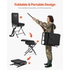 image:imageVEVOR Hunting Chair 360 Silent Swivel Foldable Portable Blind Chair HeavyDuty Steel Frame Ground Stool Seat with AntiSink Swivel Feet Height Adjustable 350 Lbs Capacity for Fishing CampingThickened Seat Cushion