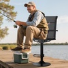 image:imageVEVOR Hunting Chair 360 Silent Swivel Foldable Portable Blind Chair HeavyDuty Steel Frame Ground Stool Seat with AntiSink Swivel Feet Height Adjustable 350 Lbs Capacity for Fishing CampingHydraulic Lift System