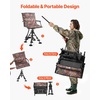 image:imageVEVOR Hunting Chair 360 Silent Swivel Foldable Portable Blind Chair HeavyDuty Steel Frame Ground Stool Seat with AntiSink Swivel Feet Height Adjustable 350 Lbs Capacity for Fishing CampingCamouflage Seat Cover