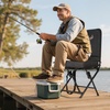image:imageVEVOR Hunting Chair 360 Silent Swivel Foldable Portable Blind Chair HeavyDuty Steel Frame Ground Stool Seat with AntiSink Swivel Feet Height Adjustable 350 Lbs Capacity for Fishing CampingThickened Seat Cushion