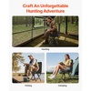 image:imageVEVOR Hunting Chair 360 Silent Swivel Foldable Portable Blind Chair HeavyDuty Steel Frame Ground Stool Seat with AntiSink Swivel Feet Height Adjustable 350 Lbs Capacity for Fishing CampingThickened Seat Cushion