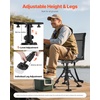 image:imageVEVOR Hunting Chair 360 Silent Swivel Foldable Portable Blind Chair HeavyDuty Steel Frame Ground Stool Seat with AntiSink Swivel Feet Height Adjustable 350 Lbs Capacity for Fishing CampingBreathable Fabric