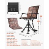 image:imageVEVOR Hunting Chair 360 Silent Swivel Foldable Portable Blind Chair HeavyDuty Steel Frame Ground Stool Seat with AntiSink Swivel Feet Height Adjustable 350 Lbs Capacity for Fishing CampingCamouflage Seat Cover