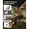 image:imageVEVOR Hunting Chair 360 Silent Swivel Foldable Portable Blind Chair HeavyDuty Steel Frame Ground Stool Seat with AntiSink Swivel Feet Height Adjustable 350 Lbs Capacity for Fishing CampingCamouflage Seat Cover