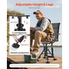 image:imageVEVOR Hunting Chair 360 Silent Swivel Foldable Portable Blind Chair HeavyDuty Steel Frame Ground Stool Seat with AntiSink Swivel Feet Height Adjustable 350 Lbs Capacity for Fishing CampingBreathable Fabric 350 lbs