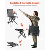image:imageVEVOR Hunting Chair 360 Silent Swivel Foldable Portable Blind Chair HeavyDuty Steel Frame Ground Stool Seat with AntiSink Swivel Feet Height Adjustable 350 Lbs Capacity for Fishing CampingBreathable Fabric 300 lbs