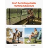 image:imageVEVOR Hunting Chair 360 Silent Swivel Foldable Portable Blind Chair HeavyDuty Steel Frame Ground Stool Seat with AntiSink Swivel Feet Height Adjustable 350 Lbs Capacity for Fishing CampingHydraulic Lift System