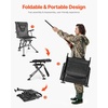 image:imageVEVOR Hunting Chair 360 Silent Swivel Foldable Portable Blind Chair HeavyDuty Steel Frame Ground Stool Seat with AntiSink Swivel Feet Height Adjustable 350 Lbs Capacity for Fishing CampingMild Waterproof