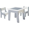 image:imageVEVOR Kid Activity Table and 2 Chairs Set 232320inch Graffiti amp Building Blocks DoubleSided Tabletop Toddler Play Table with Storage for Kids 3 Years Large Storage Space Gift for Boys amp Girls232320inch