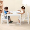 image:imageVEVOR Kid Activity Table and 2 Chairs Set 232320inch Graffiti amp Building Blocks DoubleSided Tabletop Toddler Play Table with Storage for Kids 3 Years Large Storage Space Gift for Boys amp Girls252520inch