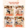 image:imageVEVOR Kids Art Table and Chair Set Toddler Activity Table with Storage Wood Kids Craft Desk with Paper Roll for Drawing Reading Writing Kid Play Table for Nursery Playroom Classroom WhiteWhite
