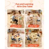 image:imageVEVOR Kids Art Table and Chair Set Toddler Activity Table with Storage Wood Kids Craft Desk with Paper Roll for Drawing Reading Writing Kid Play Table for Nursery Playroom Classroom WhiteNatural