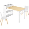 image:imageVEVOR Kids Art Table and Chair Set Toddler Activity Table with Storage Wood Kids Craft Desk with Paper Roll for Drawing Reading Writing Kid Play Table for Nursery Playroom Classroom WhiteWhite