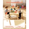 image:imageVEVOR Kids Art Table and Chair Set Toddler Activity Table with Storage Wood Kids Craft Desk with Paper Roll for Drawing Reading Writing Kid Play Table for Nursery Playroom Classroom WhiteNatural