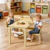 image:imageVEVOR Kids Art Table and Chair Set Toddler Activity Table with Storage Wood Kids Craft Desk with Paper Roll for Drawing Reading Writing Kid Play Table for Nursery Playroom Classroom WhiteNatural