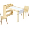 image:imageVEVOR Kids Art Table and Chair Set Toddler Activity Table with Storage Wood Kids Craft Desk with Paper Roll for Drawing Reading Writing Kid Play Table for Nursery Playroom Classroom WhiteNatural