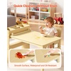 image:imageVEVOR Kids Art Table and Chair Set Toddler Activity Table with Storage Wood Kids Craft Desk with Paper Roll for Drawing Reading Writing Kid Play Table for Nursery Playroom Classroom WhiteNatural