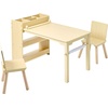 image:imageVEVOR Kids Art Table and Chair Set Toddler Activity Table with Storage Wood Kids Craft Desk with Paper Roll for Drawing Reading Writing Kid Play Table for Nursery Playroom Classroom WhiteNatural
