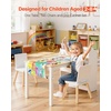 image:imageVEVOR Kids Art Table and Chair Set Toddler Activity Table with Storage Wood Kids Craft Desk with Paper Roll for Drawing Reading Writing Kid Play Table for Nursery Playroom Classroom WhiteWhite