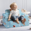 image:imageVEVOR Kids Couch 2in1 Toddler Chairs Comfy Toddler Couch Sofa Bed Fold Out Convertible Sofa to Lounger Kids Chair Seat Playroom Furniture for Kids Girls amp Boys Sky BlueLight Blue