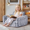 image:imageVEVOR Kids Couch 2in1 Toddler Chairs Comfy Toddler Couch Sofa Bed Fold Out Convertible Sofa to Lounger Kids Chair Seat Playroom Furniture for Kids Girls amp Boys Sky BlueLight Grey