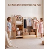 image:imageVEVOR Kids Dress Up Storage with Mirror Dress Up Closet Toddler Wardrobe Closet for Little Girls Armoire with Shelves amp Bottom Tray Costume Organizer Toddler Room Furniture for Bedroom NaturalWood
