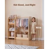 image:imageVEVOR Kids Dress Up Storage with Mirror Dress Up Closet Toddler Wardrobe Closet for Little Girls Armoire with Shelves amp Bottom Tray Costume Organizer Toddler Room Furniture for Bedroom NaturalWood