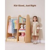 image:imageVEVOR Kids Dress Up Storage with Mirror Dress Up Closet Toddler Wardrobe Closet for Little Girls Armoire with Shelves amp Bottom Tray Costume Organizer Toddler Room Furniture for Bedroom NaturalWood