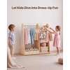 image:imageVEVOR Kids Dress Up Storage with Mirror Dress Up Closet Toddler Wardrobe Closet for Little Girls Armoire with Shelves amp Bottom Tray Costume Organizer Toddler Room Furniture for Bedroom NaturalWood