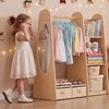 image:imageVEVOR Kids Dress Up Storage with Mirror Dress Up Closet Toddler Wardrobe Closet for Little Girls Armoire with Shelves amp Bottom Tray Costume Organizer Toddler Room Furniture for Bedroom NaturalWood