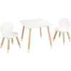 image:imageVEVOR Kids Table and 2 Chairs Set Toddler Table and Chair Set with Rounded Edge Design amp Graffiti Desktop Wooden Desk for Art Craft Reading Learning Drawing ClassroomDaycareHome BurlywoodWhite