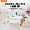 image:imageVEVOR Kids Table and 2 Chairs Set Toddler Table and Chair Set with Rounded Edge Design amp Graffiti Desktop Wooden Desk for Art Craft Reading Learning Drawing ClassroomDaycareHome BurlywoodWhite